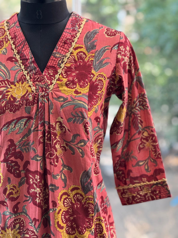 Peach Floral Tunic