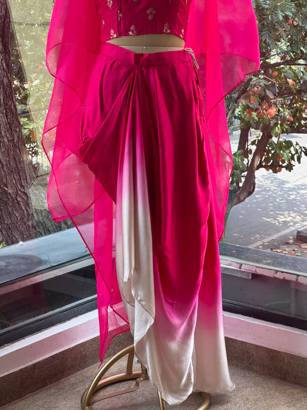Pink Shaded Skirt Set