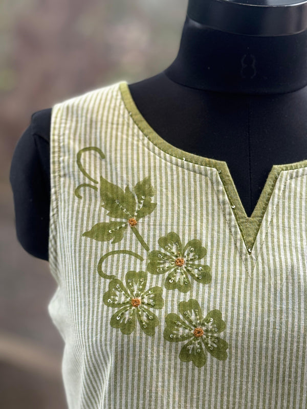Green Stripes Print Co Ord
