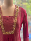 Maroon Tissue Panel Dupatta Set