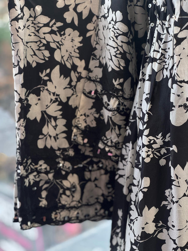 Black Printed Dupatta Set