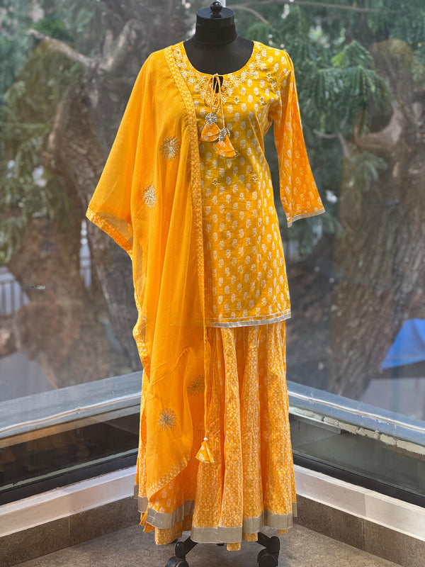 Yellow Sharara Set