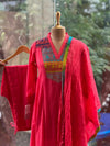 Pink Patch Work Yoke Suit