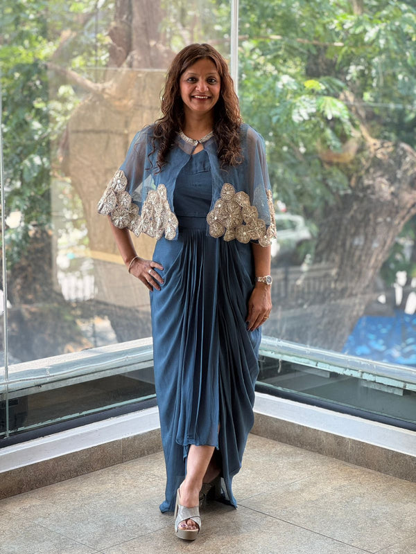 Blue Skirt Set