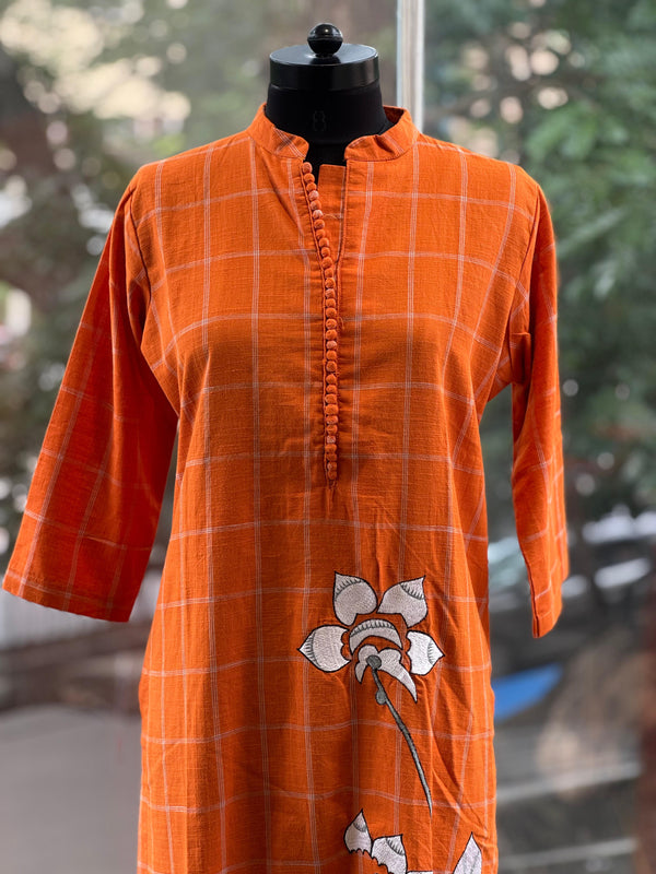 Orange Embroidered Tunic