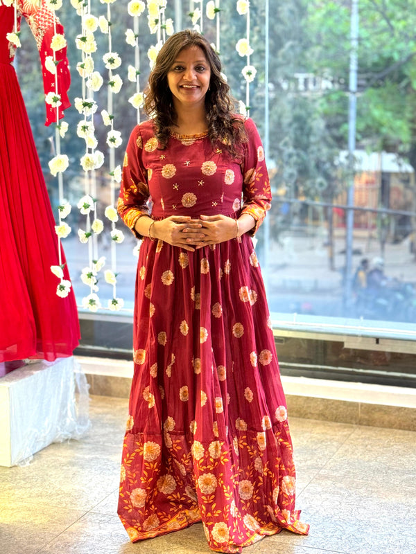 Maroon Floral Tunic