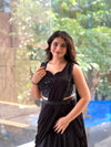 Black Drape Skirt Set
