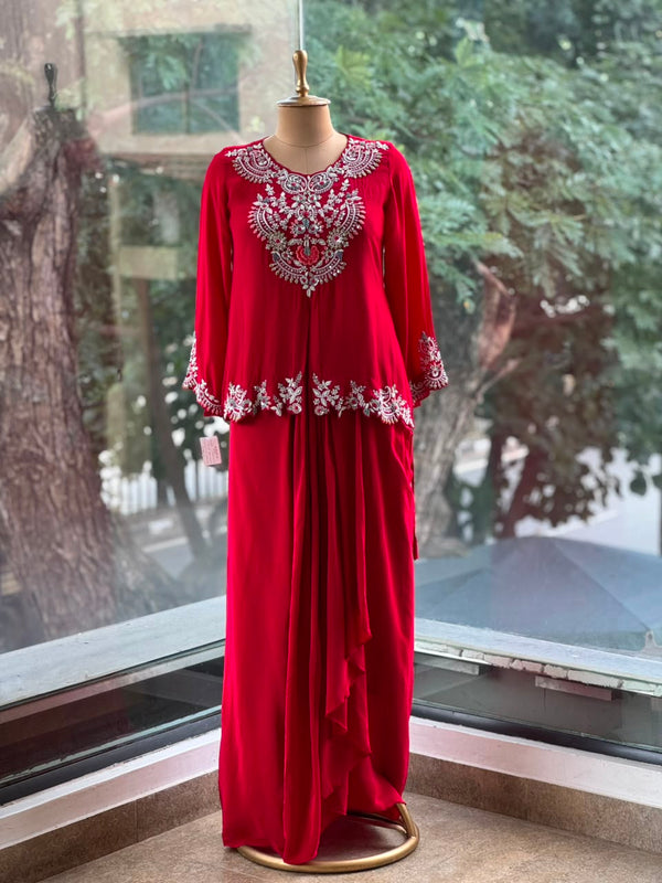 Red Skirt Set