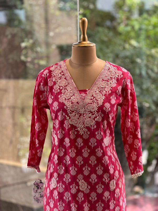 Pink Embroidered Tunic