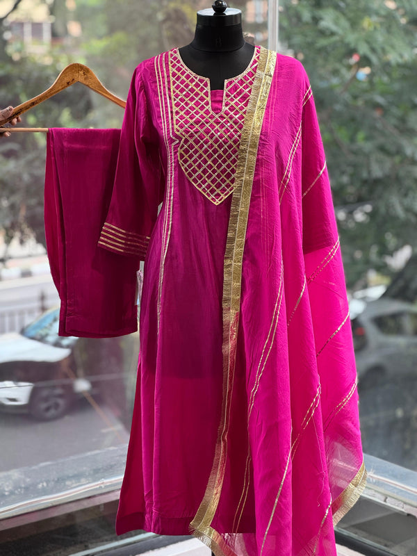 Pink Gota Yolk Suit Set