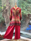 Maroon/Beige Co Ord