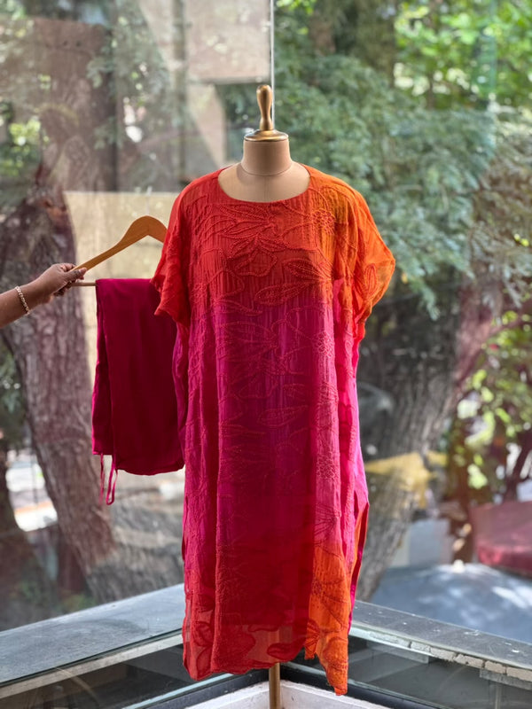 Pink/Orange Kaftan Co Ord