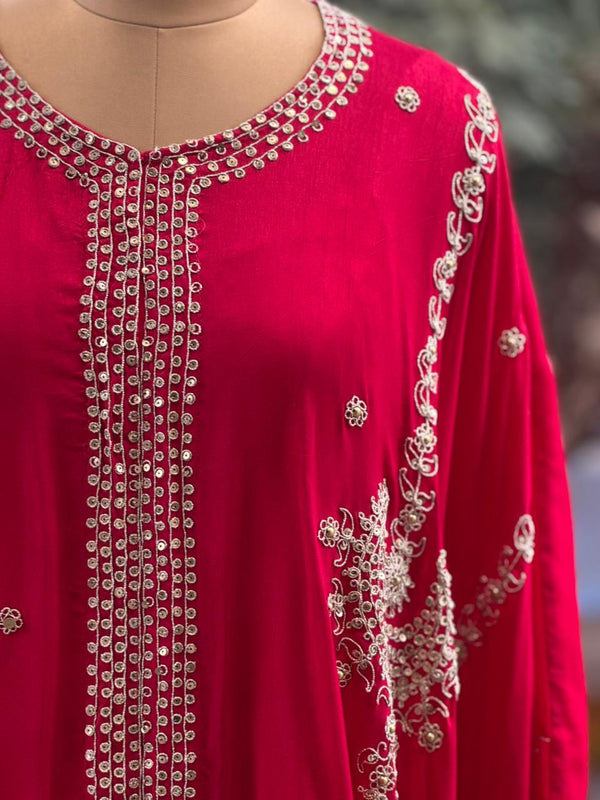 Tomato Red Kaftan Set