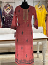 Peach Embroidered dupatta set