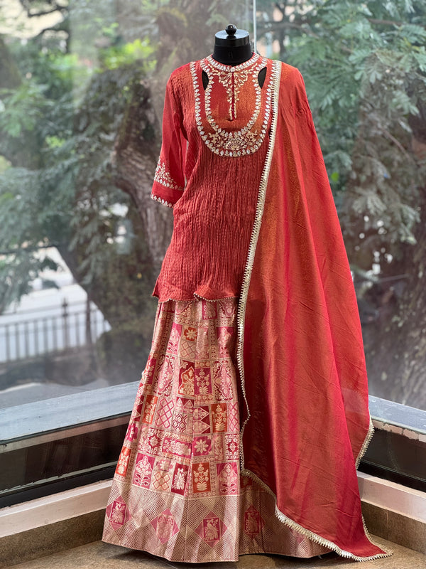 Rust Lehenga Set