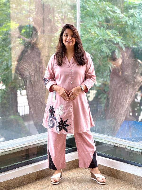Light Pink Patch Work Co Ord