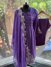 Purple Embroidered Dupatta Set