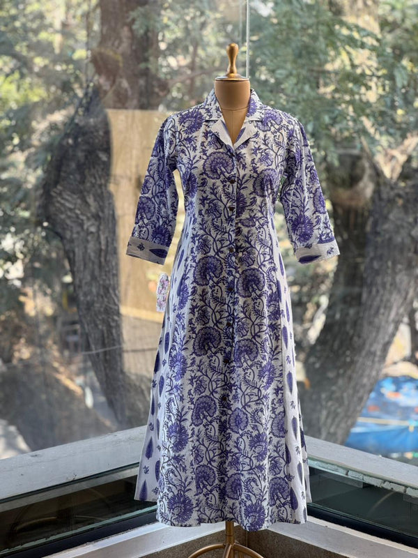 Purple Printed A-line Tunic