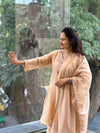 Peach Tissue Dupatta Set
