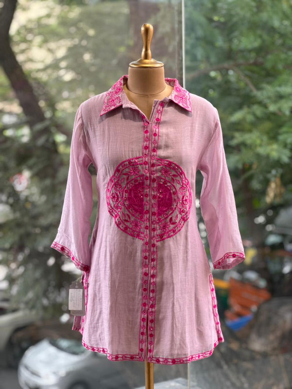 Light Pink Mul Co Ord