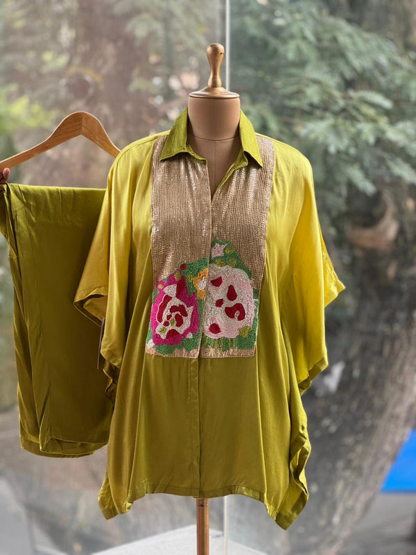 Yellow Shaded Kaftan Co Ord