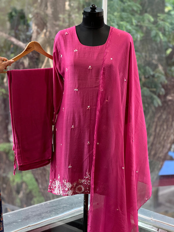Pink Dupatta Set