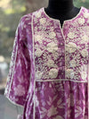 Purple Embroidered Yolk Tunic