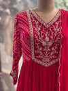 Red Bandhej Gown