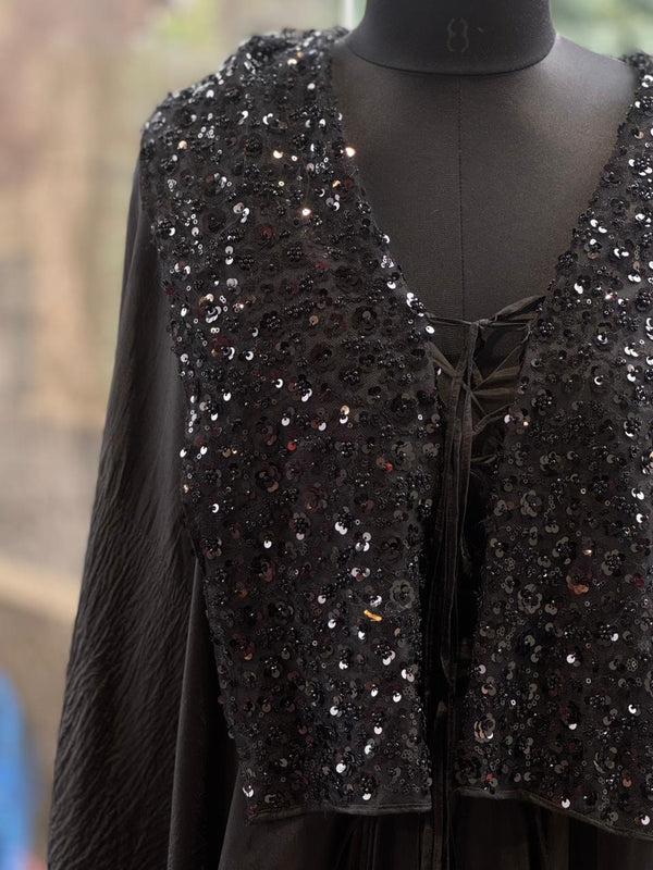 Black Shimmer Cape Set