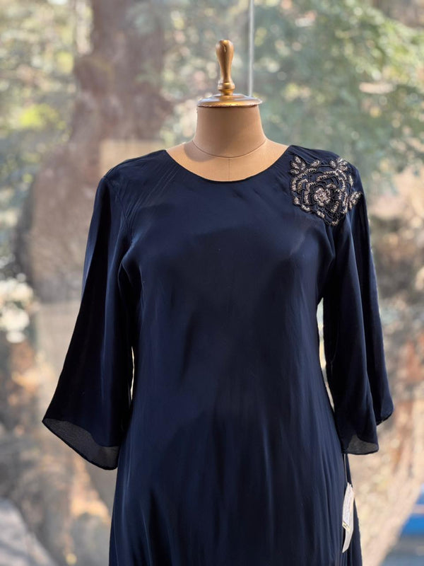 Dark Blue Tie Knot Tunic