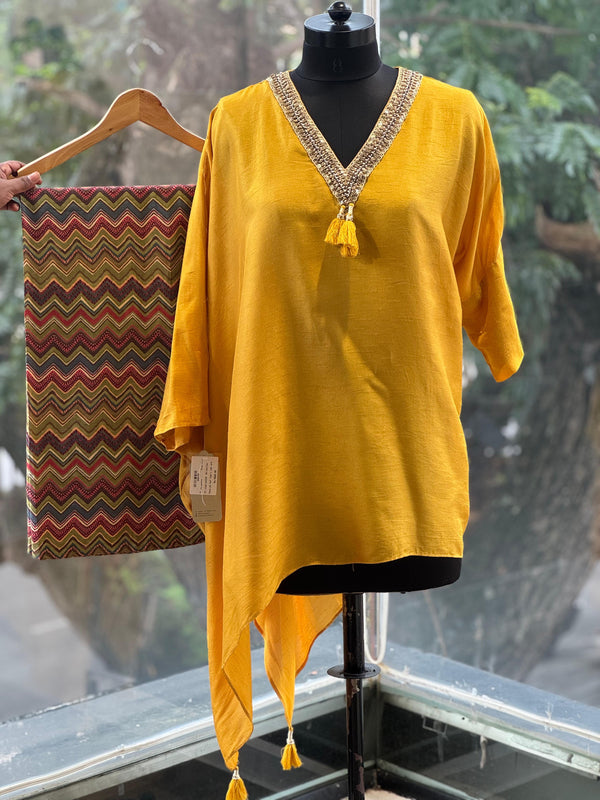 Yellow  V Neck Co Ord