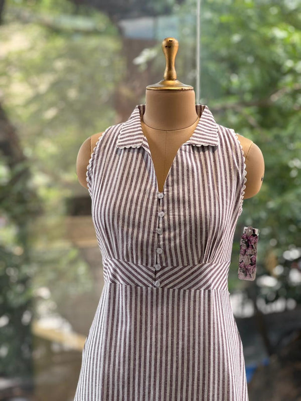 White/Purple Stripes Tunic