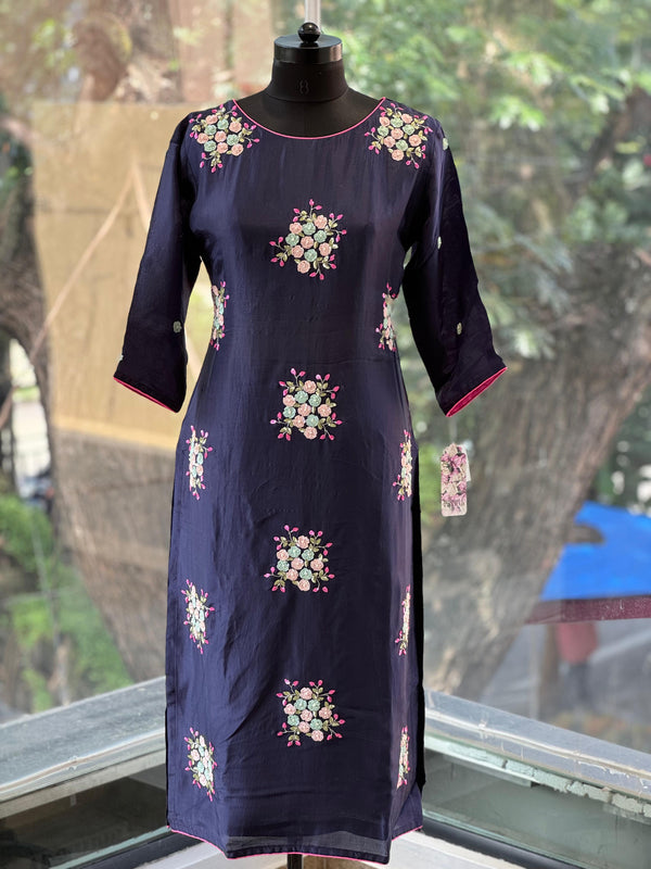 Navy Blue Long Kurta