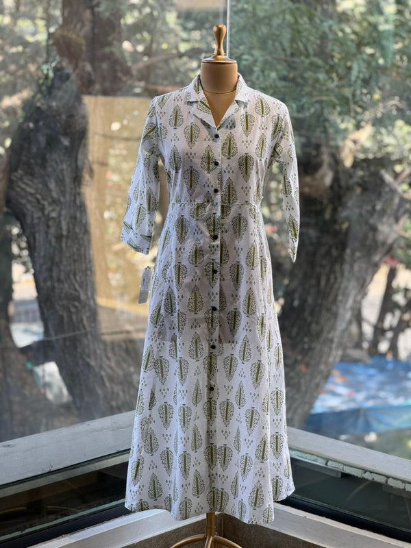 Green Leaf Print Tunic