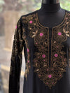 Black Gold Beads Work Suit