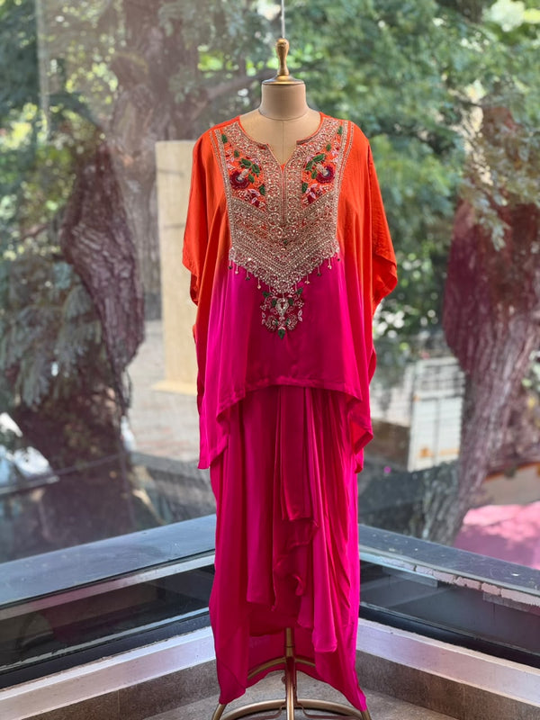 Orange Shaded Skirt Set