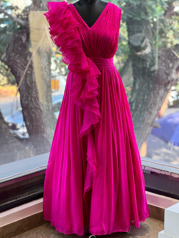 Pink Ruffle Gown