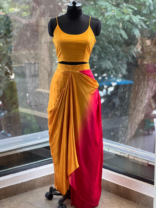 Yellow Shaded Skirt Set