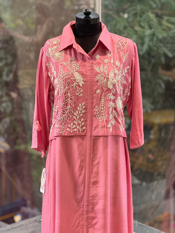 Pink Moti Work Tunic