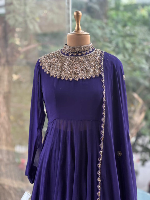 Purple Sharara Set