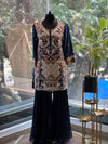 Navy Blue Sharara Set