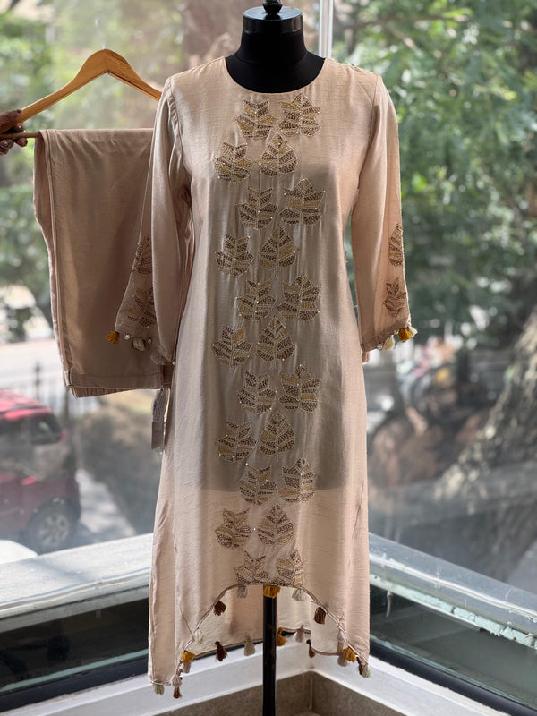 Beige High Low Co Ord