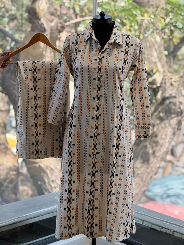 Off White Weaving Co Ord