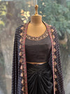 Black Digital Printed Cape Set