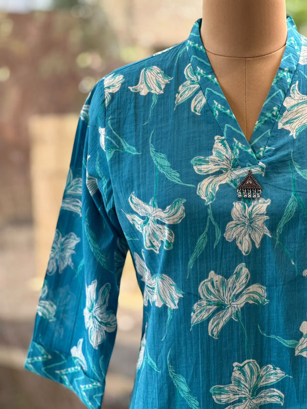 Sky Blue V Neck Co Ord