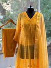 Yellow silk kota dupatta set