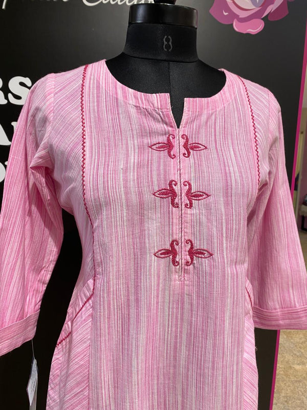 Pink Embroidered Tunic