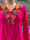Pink Embroidered Skirt Set