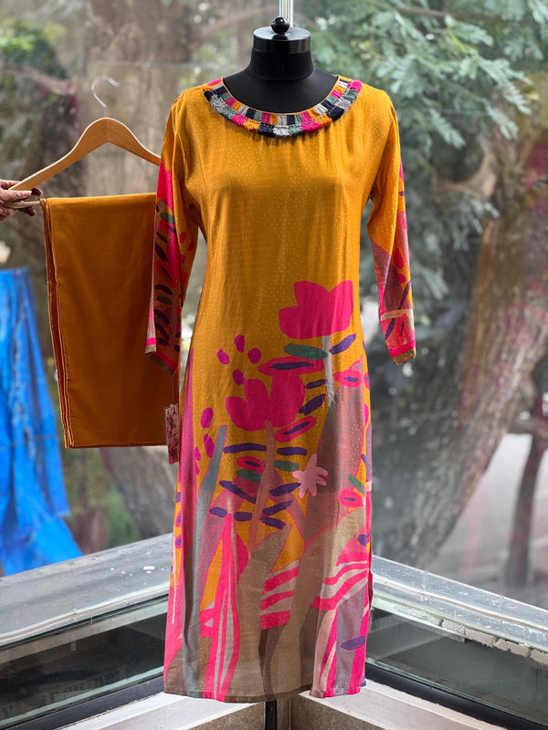 Yellow Digital Print Co Ord