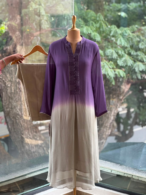 Purple Shaded Kurta Set